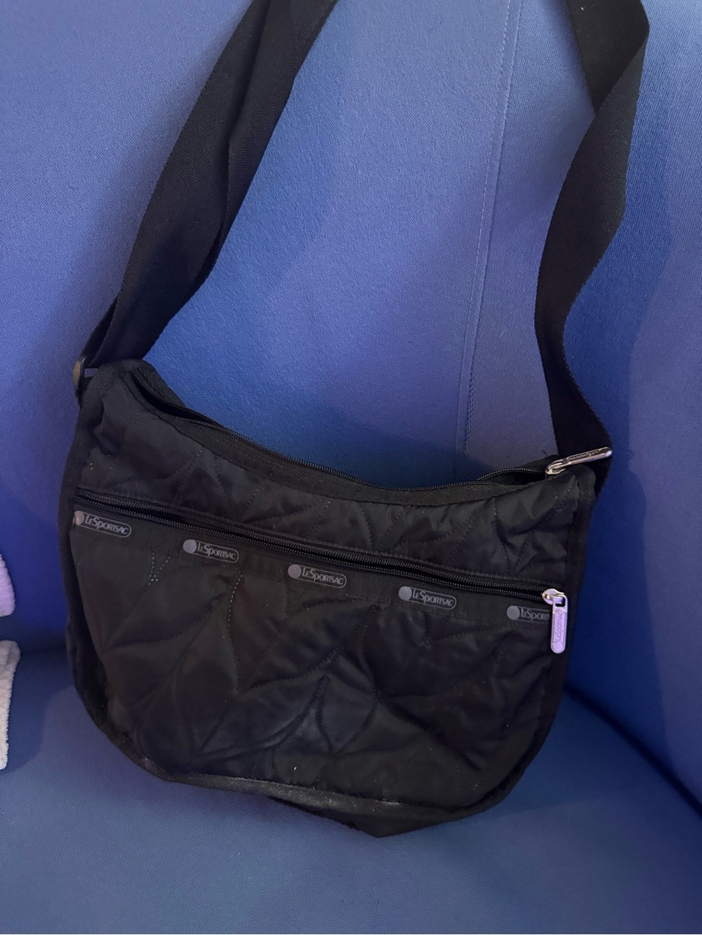 Lesportsac Black Quilted Nylon Crossbody Bag